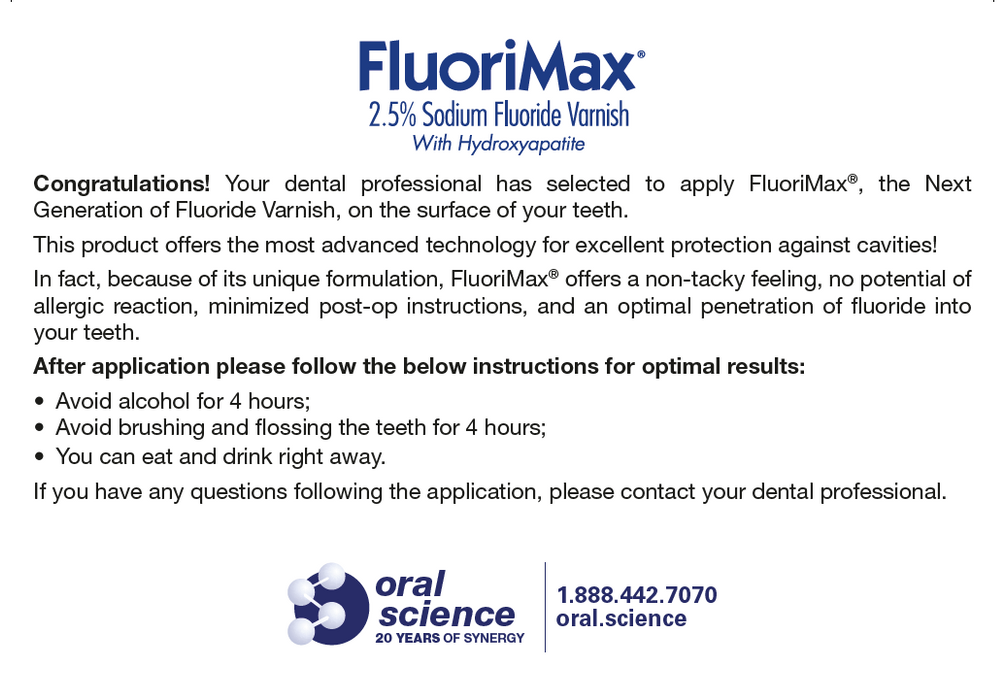 FluoriMax® — Instructions pad for patients