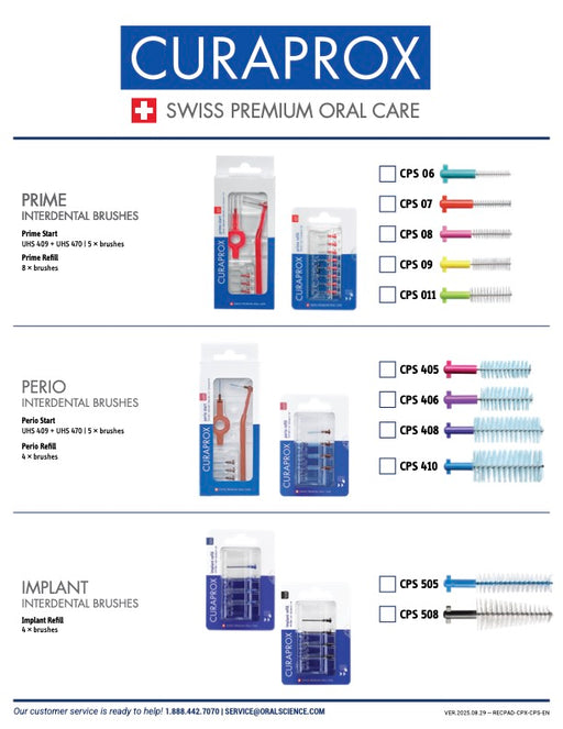Tablettes de recommandation - Brossettes interdentaires Curaprox