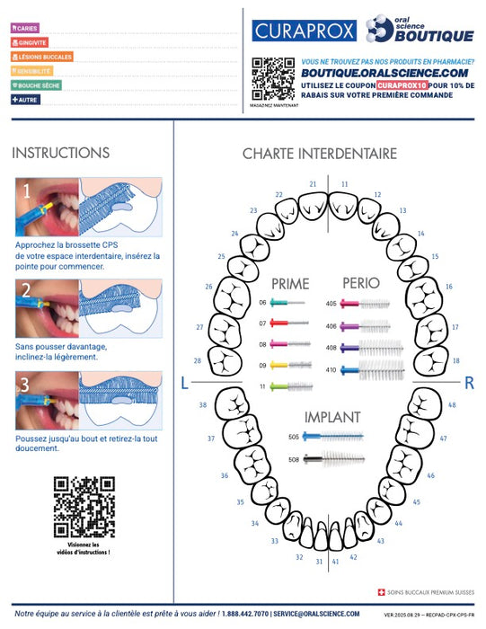 Recommendation Pads - Curaprox Interdental Brushes