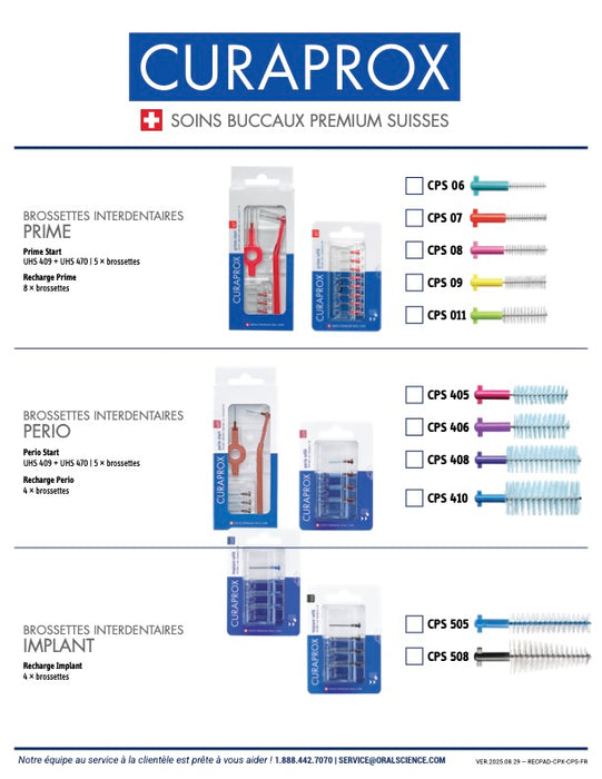Recommendation Pads - Curaprox Interdental Brushes