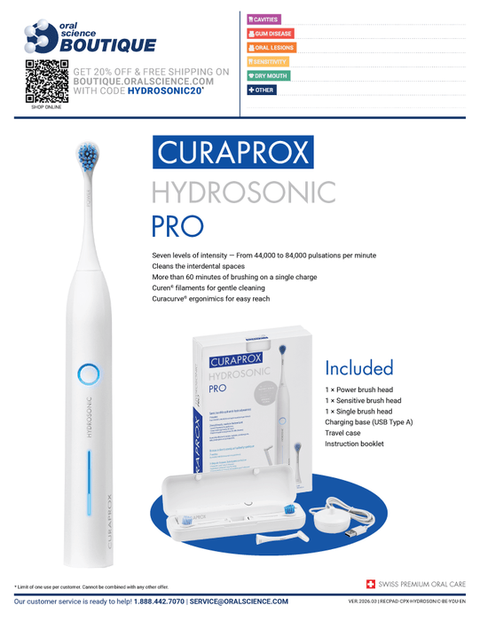 Recommendation Pads, Curaprox Hydrosonic Pro & Be You - Oral Science