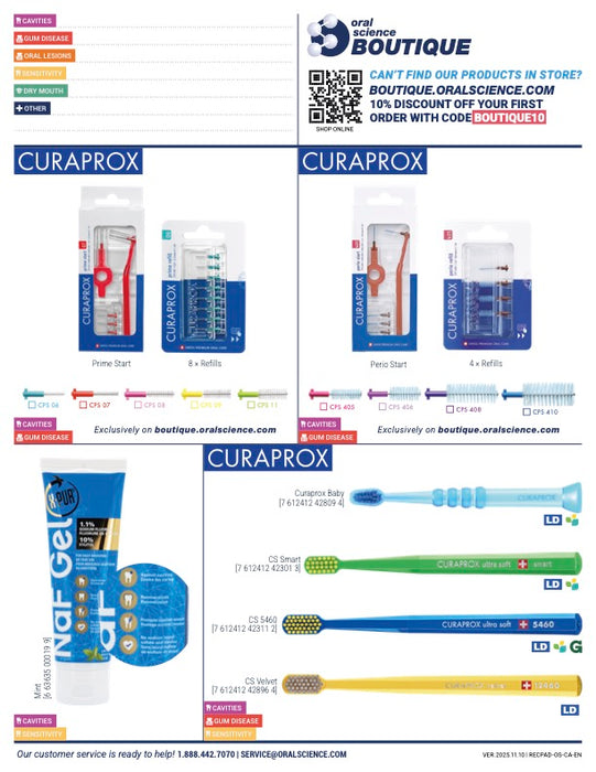 Recommendation Pads - X-PUR, Curaprox, Gengigel